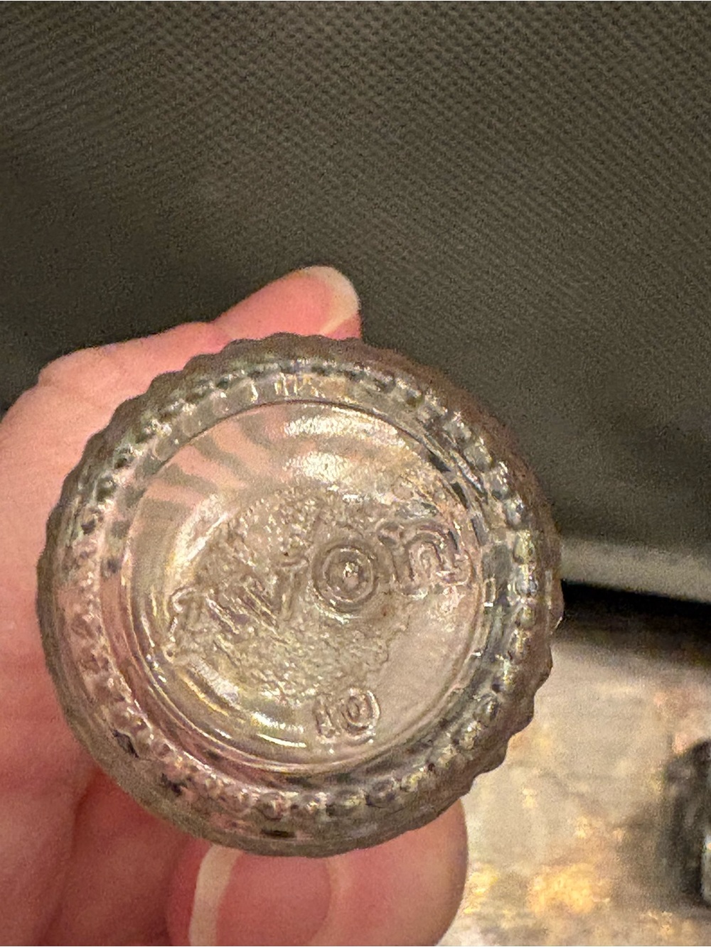 Vintage AVON Clear Glass Vanity Bottles with Gold Caps - Picture 10 of 11